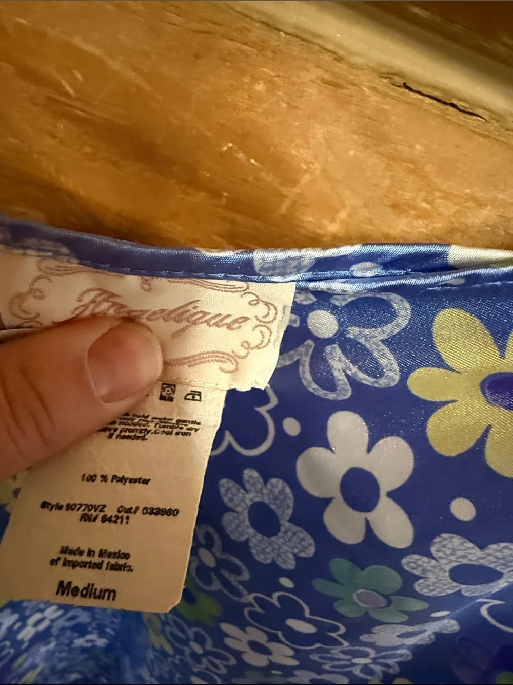 Vintage Floral Slip Cami Dress in Blue, Medium - Picture 4 of 5